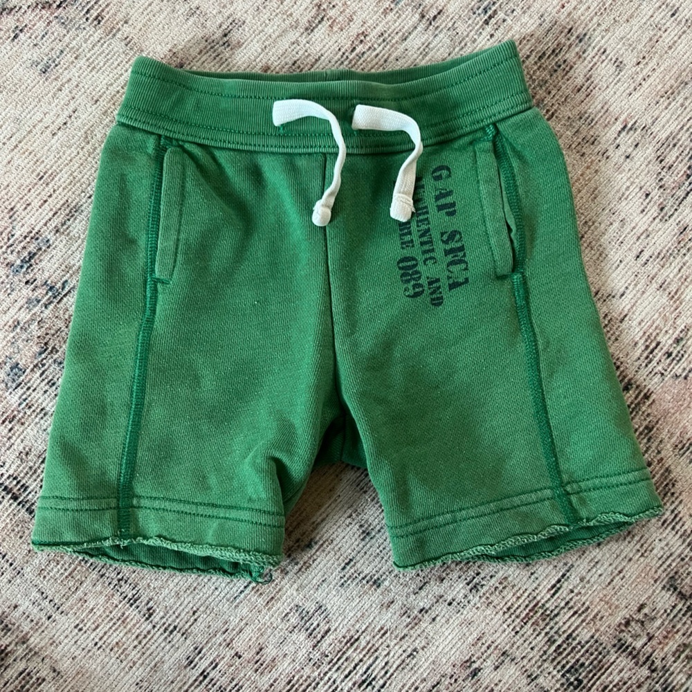 GAP Baby Boy Green Athletic Sweat Shorts 12-18 month